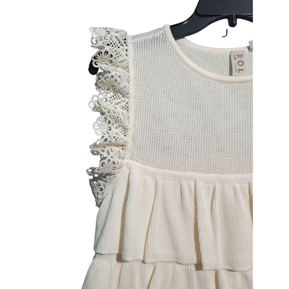Dolan Cream Ruffle Sweater Tank Size Medium - Picture 5 of 8